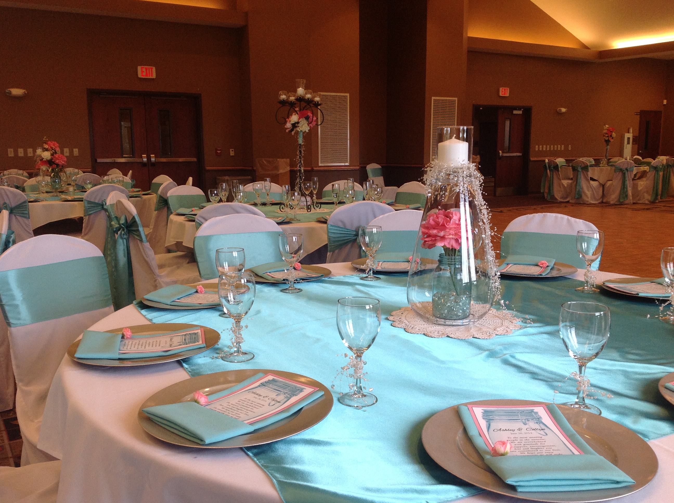 Close-up view of table settings